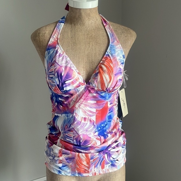 NWT Profile by Gottex V-Neck Halter Tankini Top 8 - Picture 5 of 6